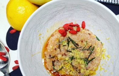 Lemon, Rosemary Oatmeal with Goji Berries