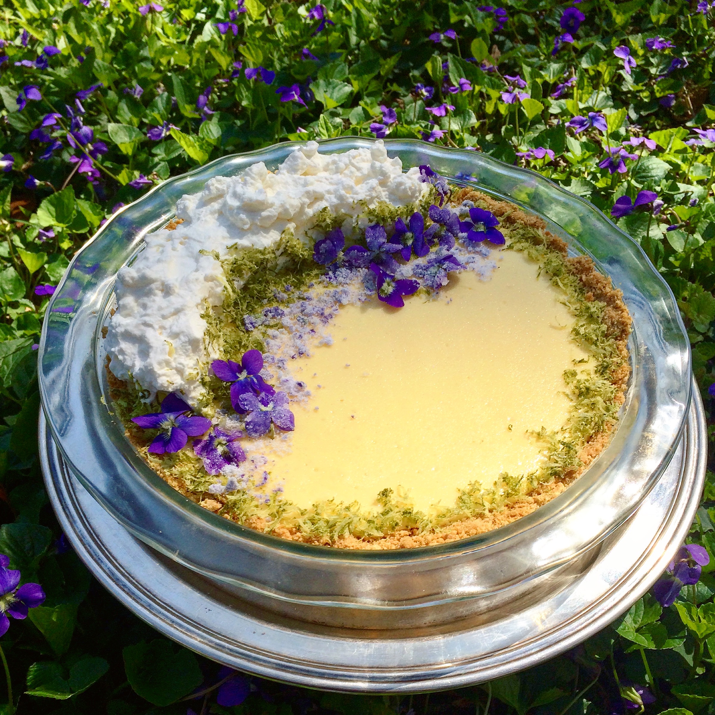 Lime Pie with Violets