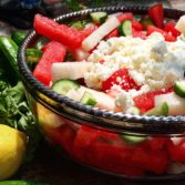 Watermelon, Cucumber, Jicama Salad