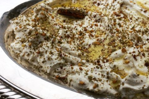 Za'atar Labney Roasted Garlic Dip